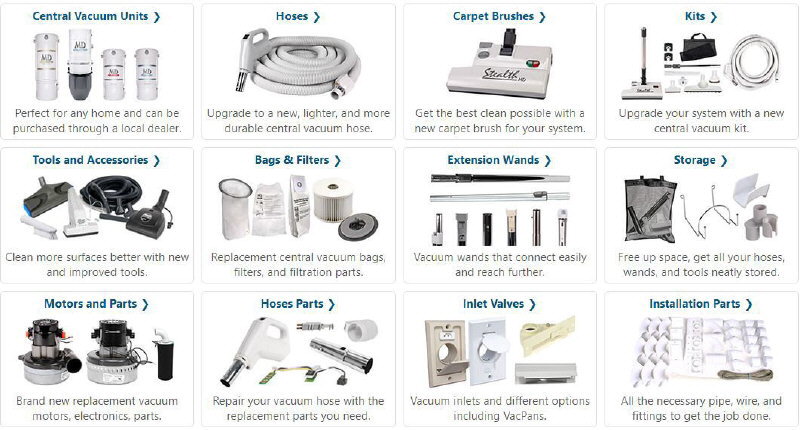 Idaho Central Vacuum Categories